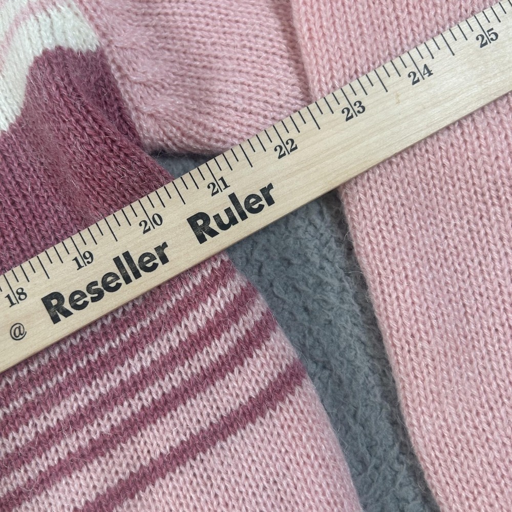 Vintage Mi Ki Sweater Womens 44 Pink Plaid Wool Blend Crewneck Knit Pullover - Picture 5 of 15